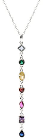 Bellitia Jewelry 925 Sterling Silber Quaste Halskette für Frauen und Mädchen, Halskette Tassel mit Zirkonia Anhänger und Verstellbare Kette