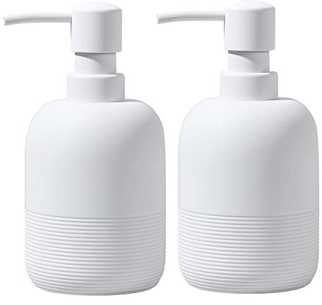 Weißer Seifenlotionspender mit Ersatzpumpe, Flüssigseifenspender-Sets für Küchenspüle, 2 Stück