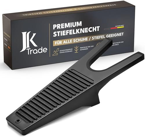 JK Trade® Stiefelknecht für jedes Schuhwerk | stabiler Schuhabstreifer mit Fersenschutz & Schmutzkratzer | Gummistiefel Reitstiefel Arbeitsschuhe Business Schuhe Sneakers | Wetterfest & Aufhängbar