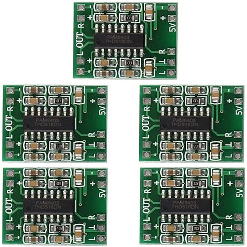 PAM8403 2x 3W Mini Digital Power Amplifier Board AMP Class D 2.5-5V Input 5pcs