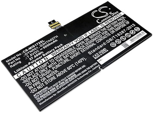 Cameron Sino Ersatz Akku für 1724, Surface 4, Surface Pro 4, Surface Pro 4 1724 PN: DYNR01, G3HTA027H 5050mAh / 37.88Wh
