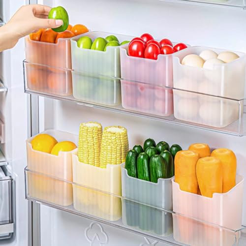 Jazlyvex Kühlschrank Organizer Set 9 Fridge Organizer Kühlschranktür Aufbewahrung Kühlschrank Kuhlschrankorganizer Set für Kühlschrank Schrank Speisekammer Dosen Küche, BPA-Freier