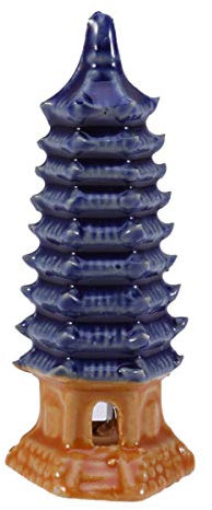 FRCOLOR Aquarium-Turm- 7 6 cm Für Aquarien Pagode Keramik-Ornament Nicht Leuchtende Farben Fischsicheres