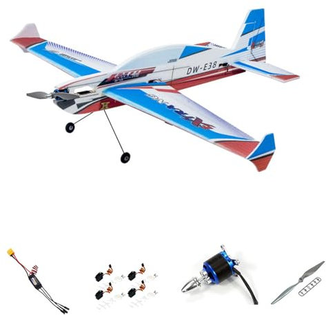Goolsky Avion Télécommandé, Avion RC E38 Extra-NG 1200mm Envergure EPP Mousse 3D Sport Télécommande Avion KIT/KIT + Power Combo - KIT