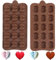 Stampi 3D in silicone a forma di cuore, 2 pezzi, 15 fori, stampi per cera a diamante, riutilizzabili, stampi per fai da te, per realizzare cioccolatini, caramelle, gelatine, cubetti di ghiaccio, torte