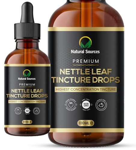Stinging Nettle Leaf Tincture Drops - Fresh Plant Extract organically harvested 100 Servings - Nettle Supplement 100% Nettle Extract - Highest Concentrate - UK Produced - GMDP Certified/Vegan/Non GMO