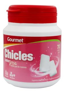 Marca Blanca - Gourmet Chicle Fresa, Sin Azúcar, 70 unidades