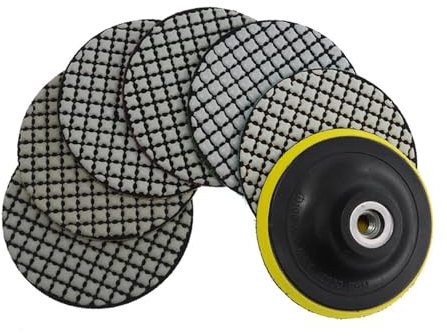 ZHLWei 6 Stück 4 Zoll Trockenpolierpads 100 mm Flexible Diamantpolierpads Marmor Granit Steinwand 4 Zoll Schleifscheibe