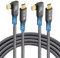 USB C Kabel 3.2 Gen2x2 20Gbps, 2 Stück 90 Grad Typ C 4 K @ 60 Hz UHD Video 5A/240 W PD3.1 Schnellladekabel mit E-Marker, kompatibel mit Thunderbolt 3/4 für 15Pro MacBook (2, 2 Stück, 90 Grad, 20 g,