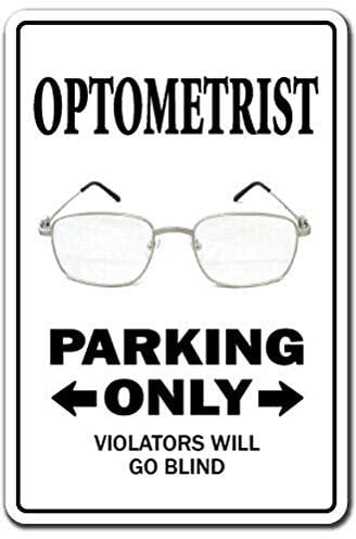 Biopracess Optometrist Parking Eye Dr Glasses Doctor Contact Lens Metal Sign Funny Tin Sign 8x12 inch