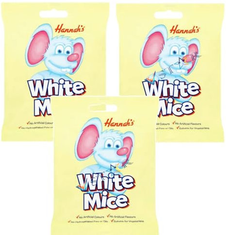 Hannaahs White chocolate flavoured candy in the shape of Mice Bag 140g (3)