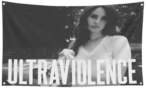 Xuseoua Lana Del Rey Album Cover Flag 3X5 Ft Funny Tapestry 90x150cm For Decorate Clubs Concerts Bars University Dormitories Living Rooms Bedrooms,with 4 Brass Grommets for Easy Hanging
