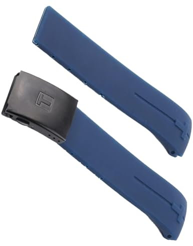 kongsou Sport-Silikon-Armband für Tissot Touch T013 T047 T-Sport T013420A T047420A T33 Wasserdichtes Uhrenarmband(Blue black,20mm)