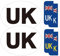 Tek Automotive 6 Pcs UK Car Stickers Set: 2X UK Oval & 4X UK Number Plate Stickers, Gloss Laminated Self Adhesive Waterproof Vinyl, UK Stickers for Cars Driving in Europe, France, Post-Brexit Travel