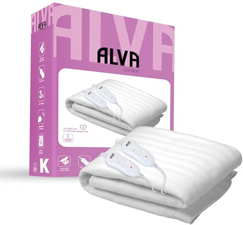Alva London Warm Cosy Electric Foot Warmer Ultra-Soft & Washable Heated Pad for Cold Feet, 4 Heat Settings, Fast Heating & Auto off, Overheat Protection