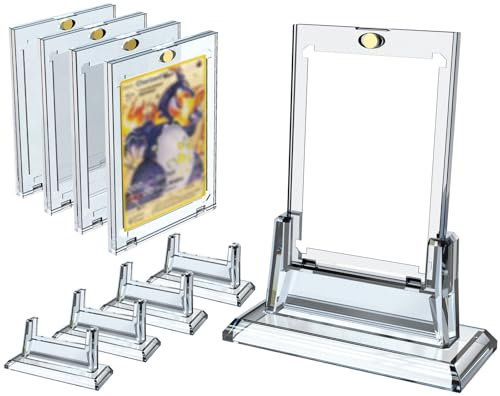 4 pezzi Magnetic Card Holder 35PT porta carte collezionabili con 4 supporti