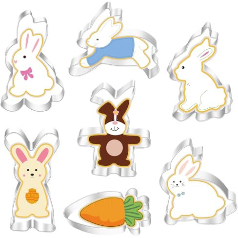 OCCOUMR 7 Stück Keksausstecher Osterhase, Ausstecher Groß Ostern, Plätzchen Ausstechformen Ostern Set, Keksausstecher Ostern Kinder Keksformen fur Hase
