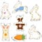 OCCOUMR Set de 7 Pièces Emporte-Pièces Lapin de Pâques, Emporte-Pièces de Pâques, Grands Emporte-Pièces de Pâques, Ensemble de Emporte-pièces, Emporte-pièces de Pâques, pour Pâtisserie Enfants