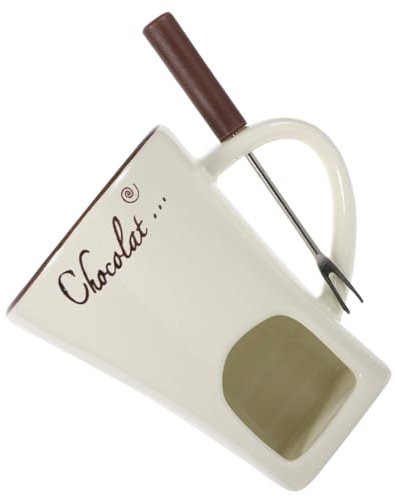 Cabilock 1 Set Chocolate Melting Oven Butter Fondue Cheese Caramel Chocolate Melting Pot Warmer Cheese Fondue Pot Chocolate Fountain Chocolate Melting Chocolate Key Party Kit Ceramics White