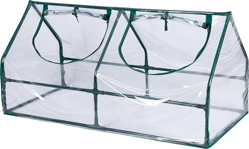 Hersig - Invernadero de Suelo para terraza o Jardin | Mini Huerto Urbano Transparente y Verde 120x60x60cm