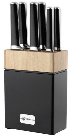 Bloc de 6 couteaux en acier noir - Sirius