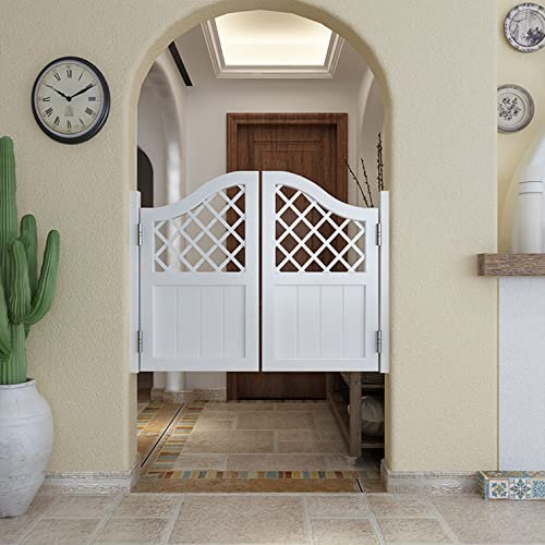 Porte ad arco per interni in legno massello, stile occidentale, a doppia azione, per bar e pub, dimensioni personalizzate (W70 x H70 cm/28 x 28 pollici) bianco, perfette per terrazze Emporium
