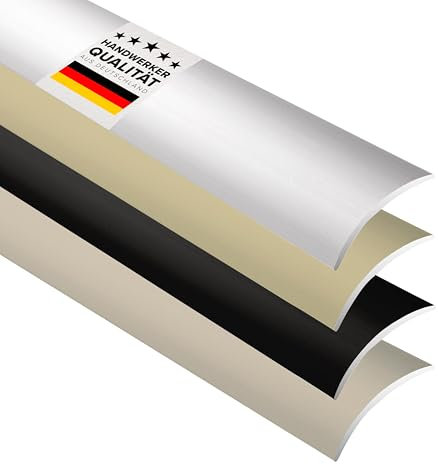 D-TACK Übergangsprofil Alu gewölbt selbstklebend | Übergangsschiene | Breite 30 mm | Länge 2,7 m | Silber | Übergangsleiste aus eloxiertem Aluminium | Abdeckleiste in Handwerker-Qualität