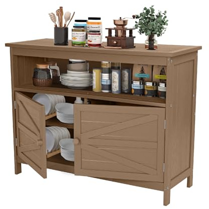 TinFrey Gartenschrank wetterfest Outdoor, Robuster Aufbewahrungsschrank aus hochwertigem Holz-Kunststoff (HIPS) – Pflegeleicht, UV-beständig & langlebig – Ideal für Garten, Balkon & Terrasse