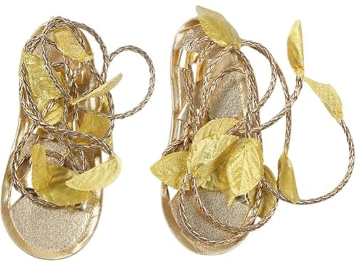 Zghhc Adult Cleopatra Roman Sandals Gold Roman Goddess Sandal Ancient Egyptian Greek Fancy Dress Costume Accessory