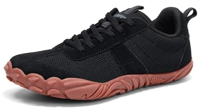UBFEN Barfußschuhe Herren Damen Minimalistische Leichte Bequeme Traillaufschuhe für Fitness Wandern Outdoor Schwarz 42 EU