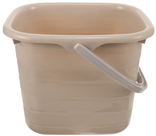 Kunststoff Wassereimer 11l mit Griff, Khaki, für Flüssigkeiten | Robuste Tragkraft, Glatte Oberfläche, auch Aufbewahren von Sand Geeignet