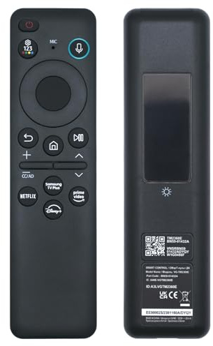 New BN59-01432A TM2360E Solar Voice Remote, USB-C Rechargeable Bluetooth Remote Control with Solar Charging Compatible with Samsung 2023-2024 Neo QLED 8K Smart TVs, HDR Ultra HD - Black