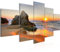 Runa Art - Bilder Sonnenaufgang Strand 200 x 100 cm 5 Teilig XXL Wanddekoration Design Orange 609551a