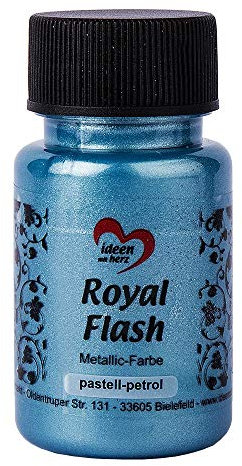 Ideen mit Herz Royal Flash, Acryl-Farbe, metallic, mit feinsten Glitzerpartikeln, 50 ml (pastell-petrol)
