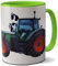 Kilala Tasse mit Traktor, personalisiert mit Namen, Kindertasse aus Keramik, spülmaschinengeeignet und mikrowellenbeständig, inkl. Geschenkverpackung, weiß-grün