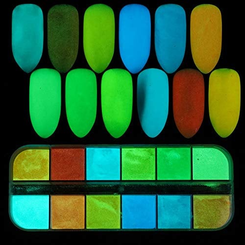 Glow in Dark Nail Glitter Powder DIY Manicure Tips Luminous Pigment Decoration
