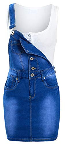 SS7 Womens Denim Dungaree Dress