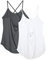 icyzone Damen Sport Shirt Yoga Rückenfrei Träger Top Gym Fitness Oberteile 2er Pack Sport Tank Top (M, Dunkelgrau/Weiß)