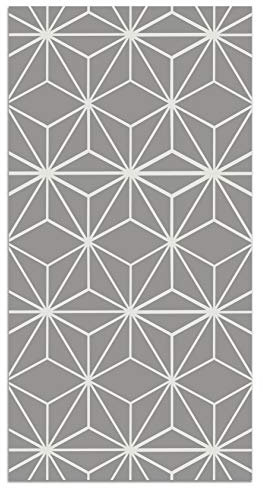 Panorama Tappeto Vinile Corridoio - Varie Dimensioni - (Stelle Geometriche Grigie 60x200 cm)