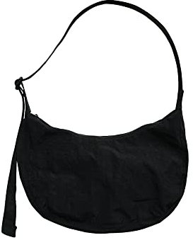 BAGGU Borsa a mezzaluna in nylon da donna Nero Taglia unica