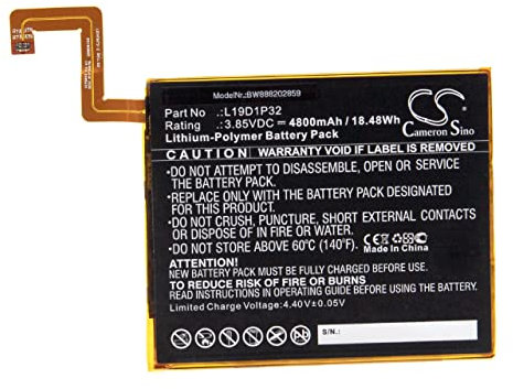 vhbw Batterie Compatible avec Lenovo Tab M10 Plus, TB-X606F Tablette Pad (4800mAh, 3,85V, Li-polymère)