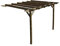 Wooden Garden Lean-to Pergola Kit - Sculpted Design Wall-Mounted Shade Gazebo (1.8m x 3m, Rustic Brown)