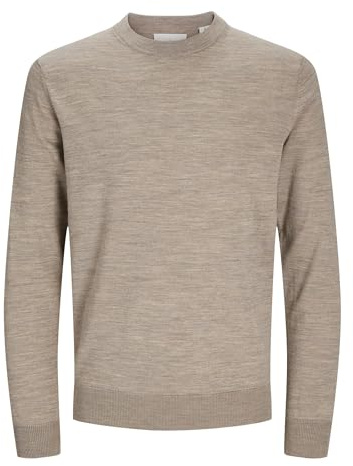 JACK & JONES JPRBLAMERINO Knit Crew Neck SN Pull tricoté, Griffon/détail : mélangé, M Homme
