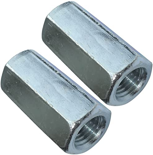 AERZETIX - C49603 - Lot de 2 Écrous de jonction hexagonaux allongés M16x50mm - écrou de rallonge prolongateur - en acier au carbone à filetage métrique