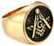 Daesar Ring Männer Titan, Gold Ringe Freimaurer Masonic G Punk Ring Personalisiert Gr.62 (19.7)