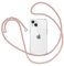 XTCASE für iPhone 14 Hülle mit Band, Transparent Silikon Handyhülle für iPhone 14 mit Kette Stossfest Schutzhülle - Schnur mit Case zum Umhängen in Roségold