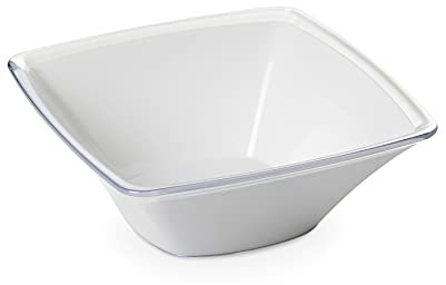 Omada Design Salatschüssel 2,3 l, Küchenschüssel aus bruchsicherem Acryl, spülmaschinenfest, Linie Square