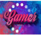 decomonkey - Papier Peint Panoramique Adhésif Game 196x140 cm - Stickers Muraux Salon Chambre Déco XXL Autocollant Bureau - Bleu violet rose - Fond d'adolescent d'inscriptions anglaises colorées