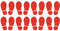 PATIKIL 7.9x3.3 Fußabdrücke Boden Aufkleber 8 Paare PVC Schuhe Fußabdruck Boden Wand Treppe Abziehbild Aufkleber für Hause Klassenraum Deko Rot