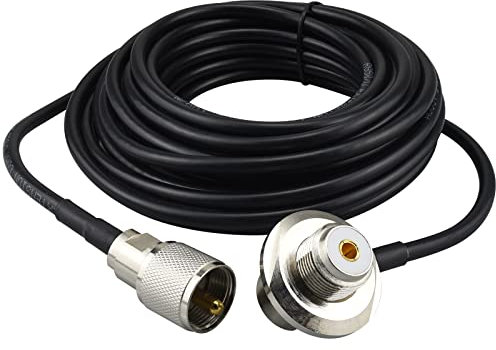 YILIANDUO 7M/22,96ft UHF Coaxial Câble UHF Mâle à Angle Droit Femelle RG58/U Faible Perte Câble Coaxial SO239 Mâle à PL259 Femelle Câble pour SWR Radio VHF Amateur Radio CB Ham Radio Scanner…